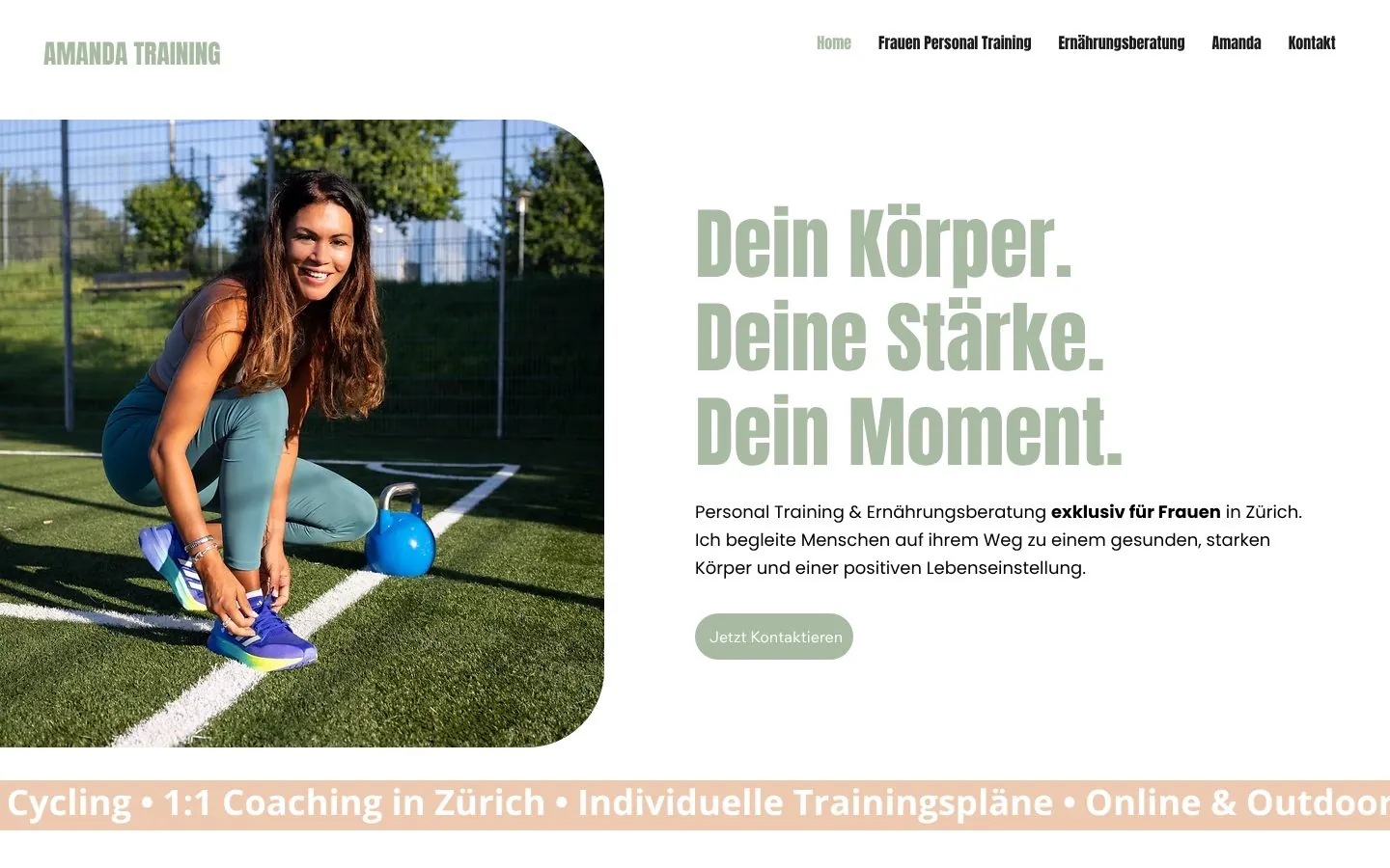 Website von Amanda Training, Computer